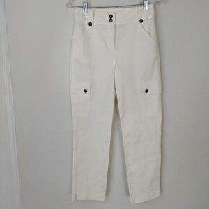 St. John White Cotton Blend Casual Cargo‎ Pants
